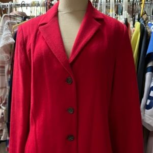 ❤️ Valentine Red Wool/Cashmere Blazer/Suit Jacket Sz8